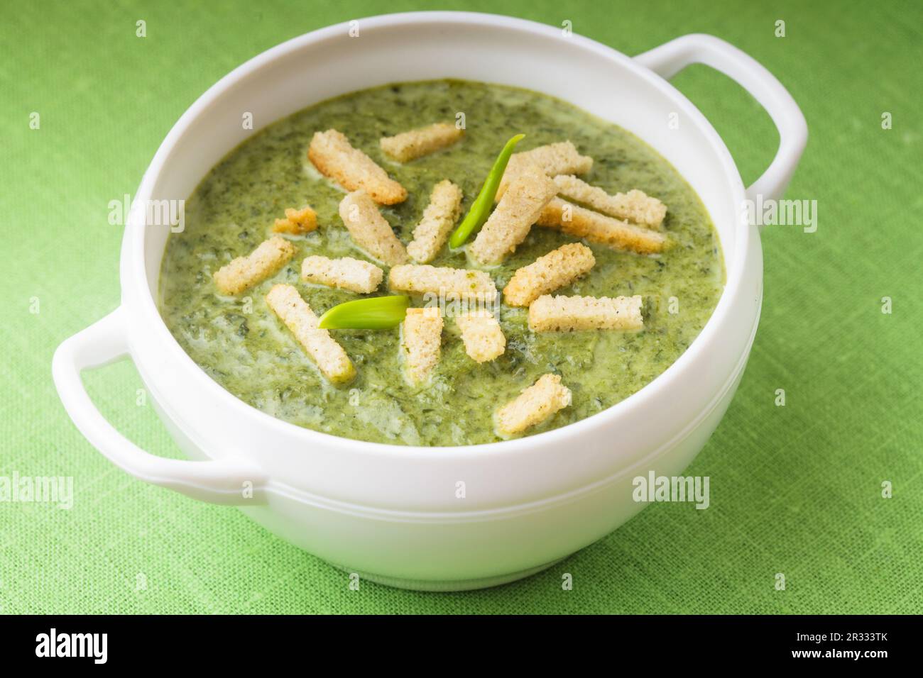 Green minestra in crema Foto Stock