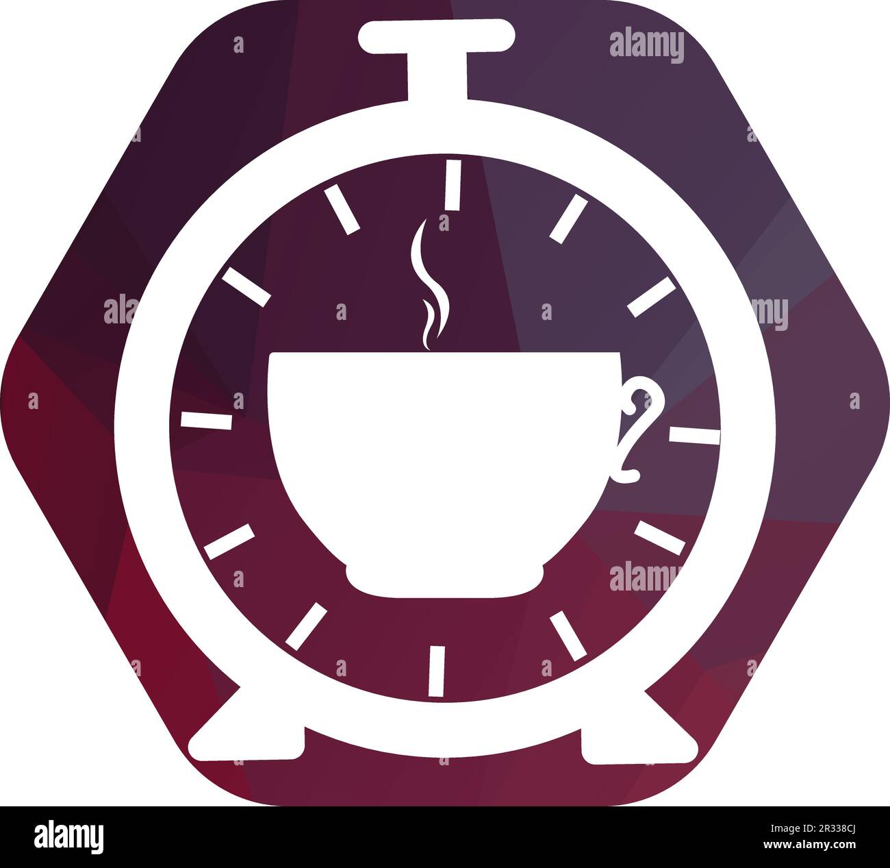 modello vettoriale di disegno del logo del tempo del caffè Illustrazione Vettoriale
