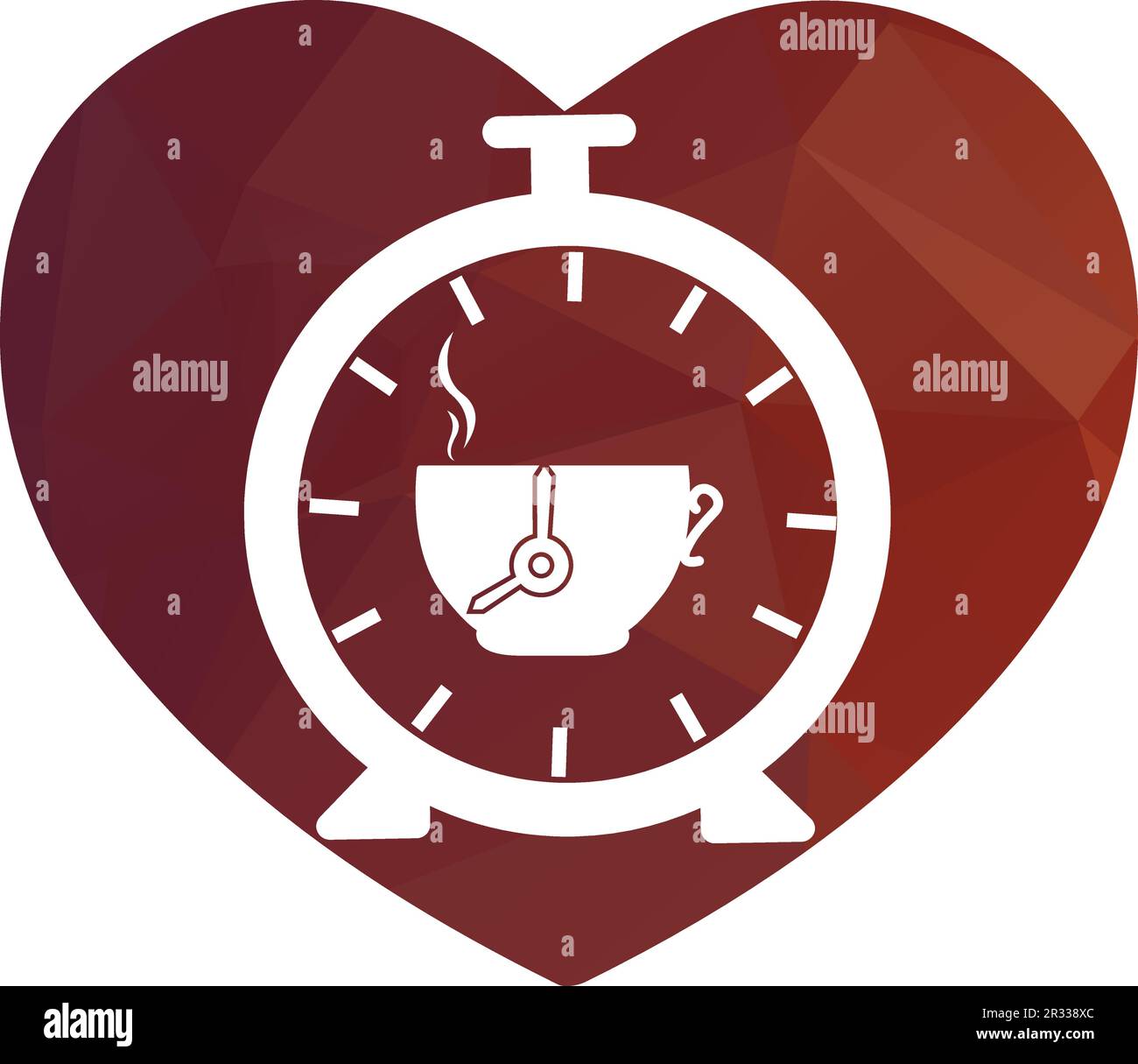 modello vettoriale di disegno del logo del tempo del caffè Illustrazione Vettoriale