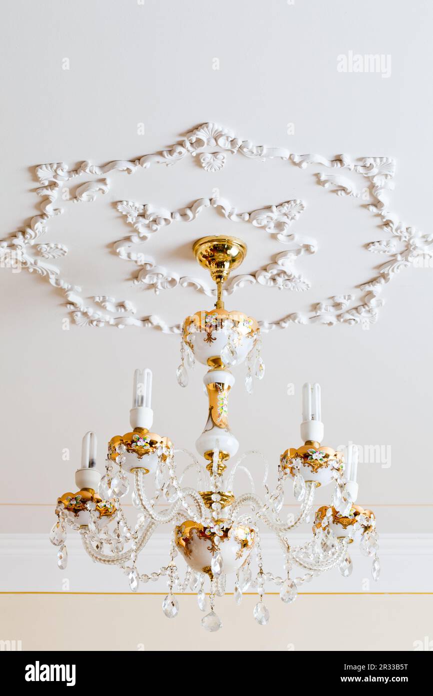 Lampadario di cristallo Foto Stock