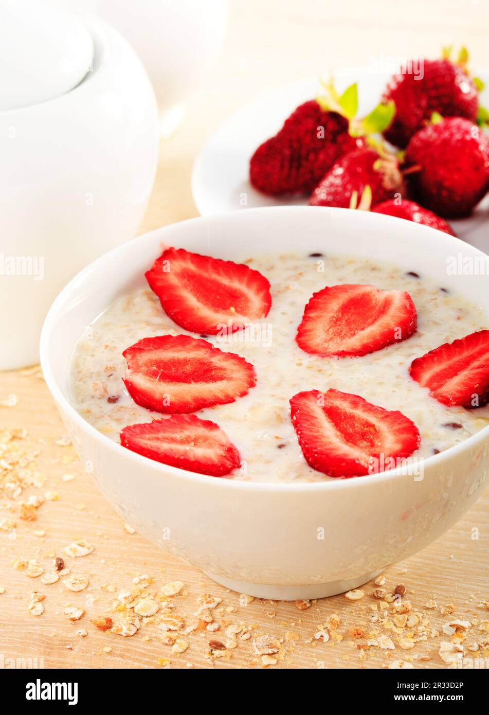 Porridge di fiocchi d'avena Foto Stock