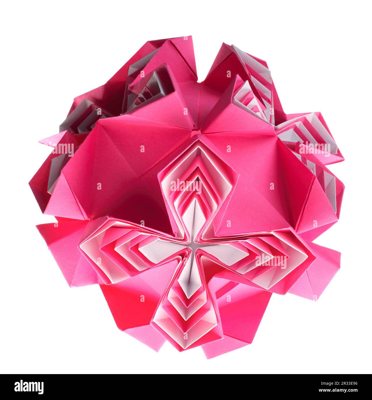 Scatola rosa Origami kusudama Foto Stock