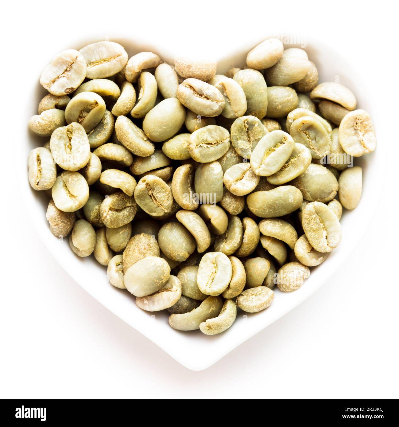 Cuore di caffè verde Foto Stock