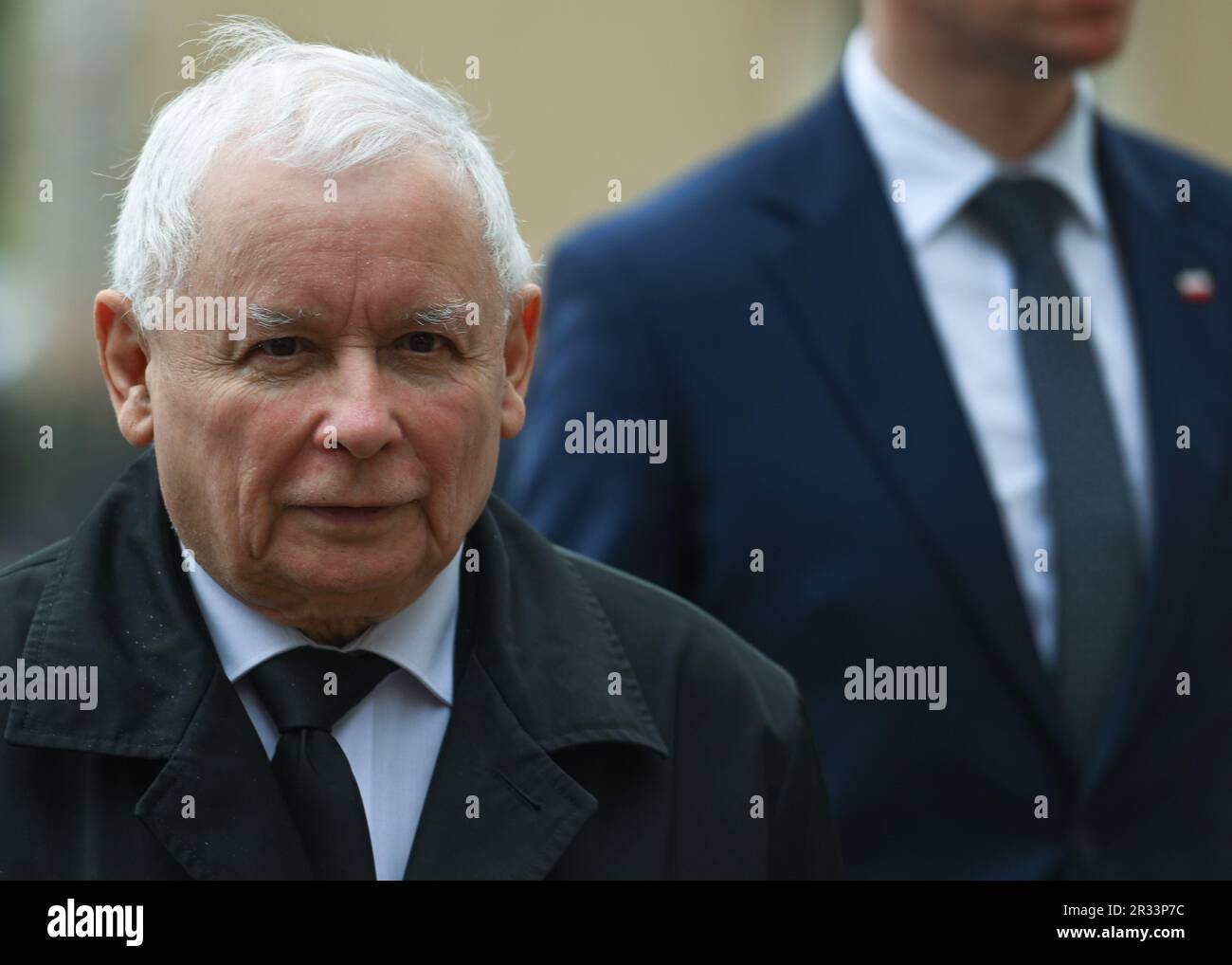 Jaroslaw Kaczynski, Presidente del Partito diritto e Giustizia (PIS), in occasione del 50th° anniversario del sacerdozio di Marek Jedraszewski nella Cattedrale di Wawel a Cracovia, in Polonia, il 20 maggio 2023, a Cracovia, Polonia. Credit: ASWphoto/Alamy Live News Foto Stock