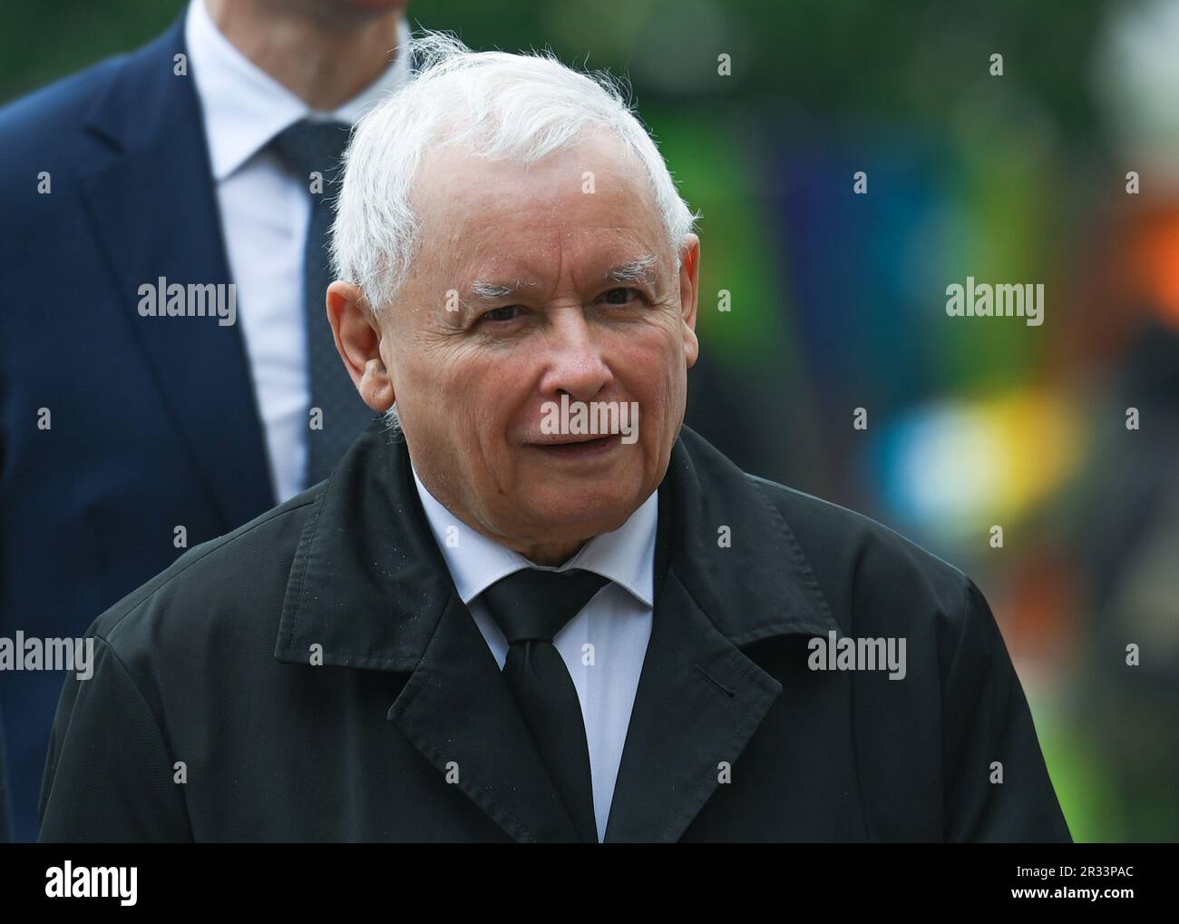 Jaroslaw Kaczynski, Presidente del Partito diritto e Giustizia (PIS), in occasione del 50th° anniversario del sacerdozio di Marek Jedraszewski nella Cattedrale di Wawel a Cracovia, in Polonia, il 20 maggio 2023, a Cracovia, Polonia. Credit: ASWphoto/Alamy Live News Foto Stock