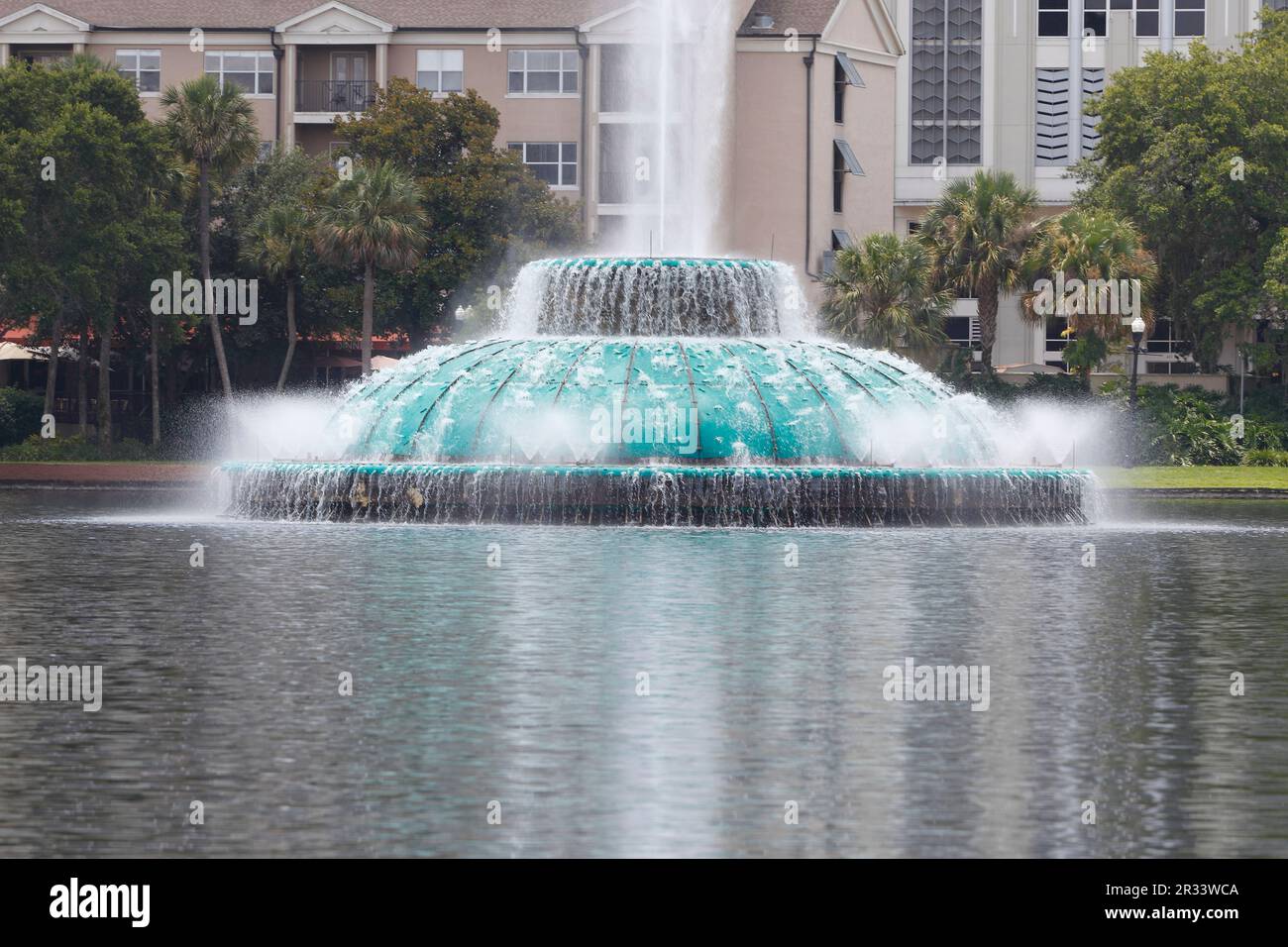 Fontana a Lake Eola, Orlando, Stati Uniti Foto Stock