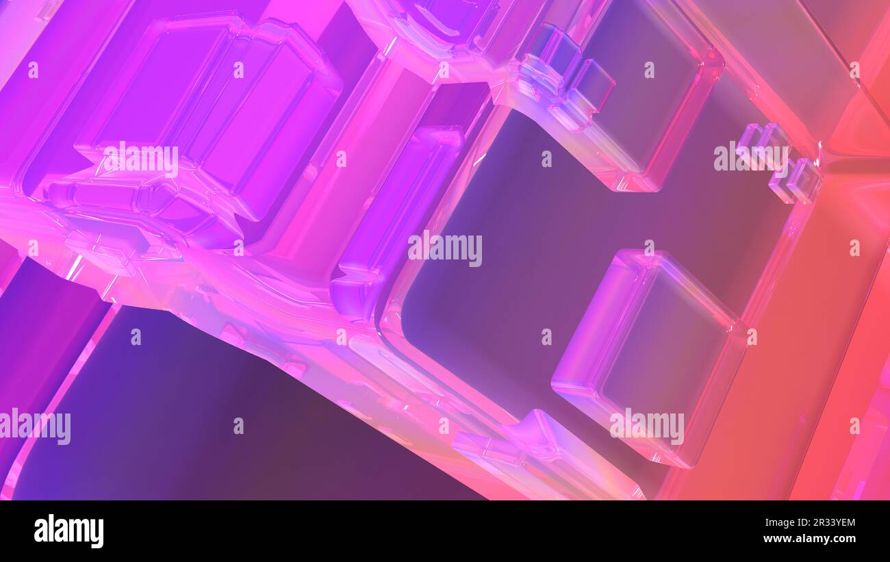 Sfondo astratto. Futuristico. Viola. Rosa. Rosso. illustrazione 3d. Foto Stock