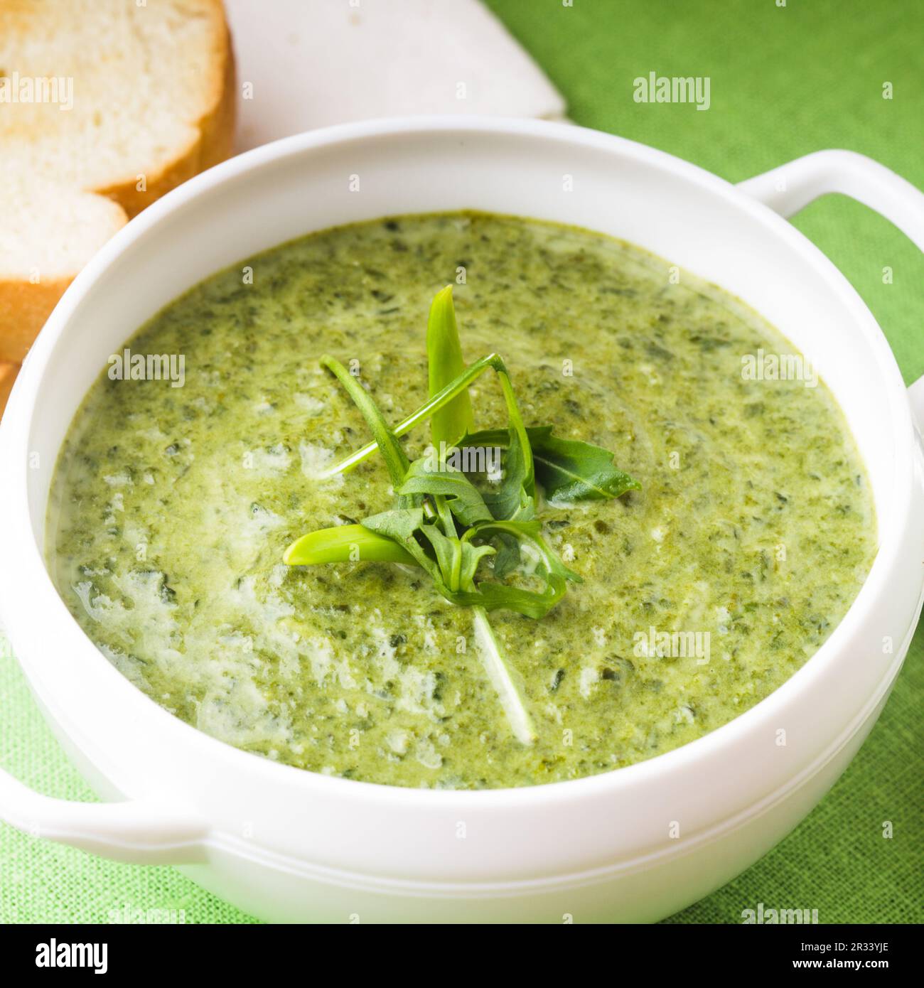 Green minestra in crema Foto Stock