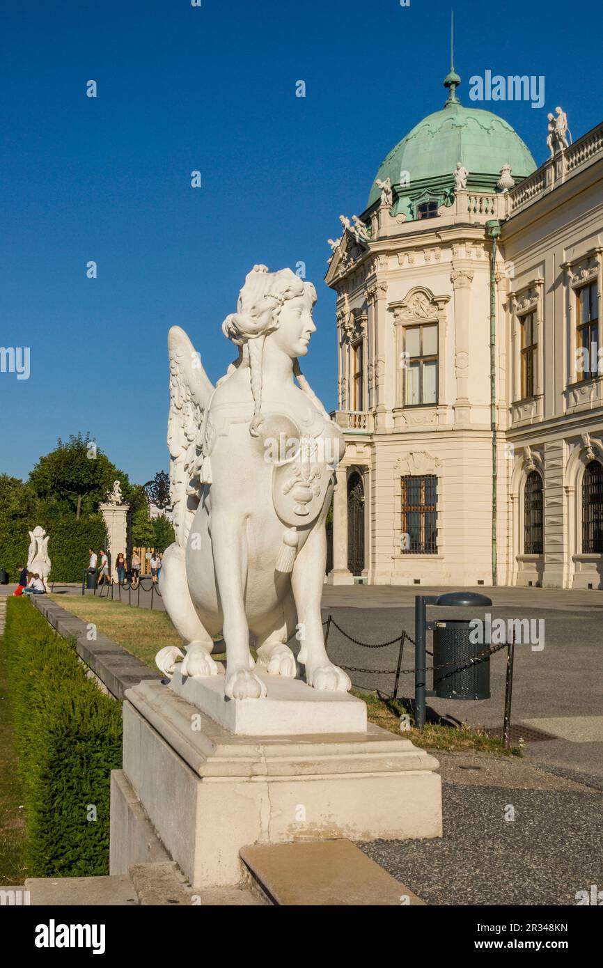 Palacio Belvedere , estilo barroco, construido entre 1714 y 1723 para el principe Eugenio de Saboya, Viena, Austria, l'Europa. Foto Stock
