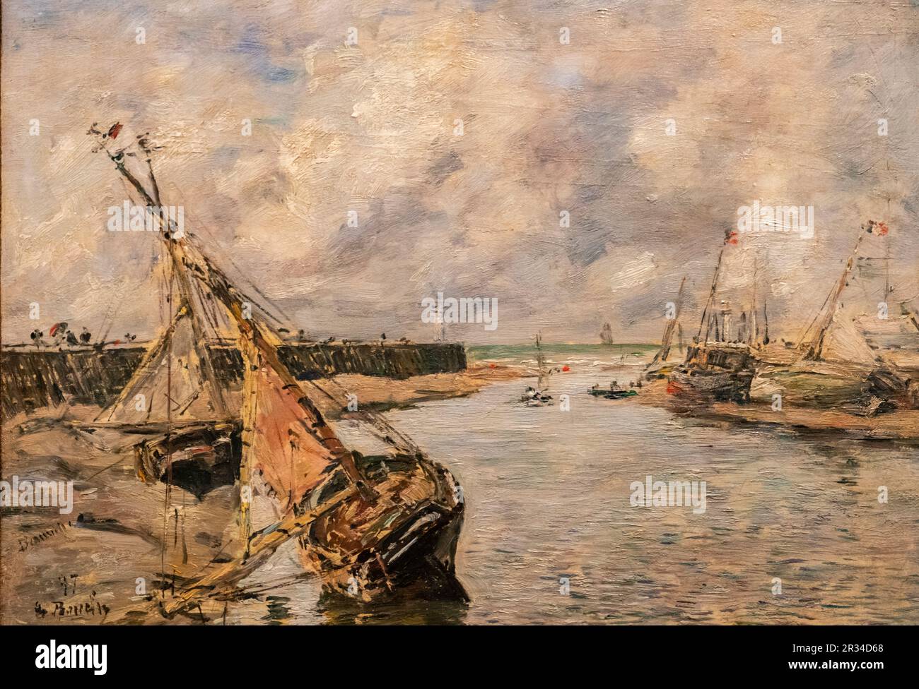 Fundación baja Trouville-Deauville, Boudin, francia 1897, oleo sobre madera, Calouste Gulbenkian, («Fundação Calouste Gulbenkian»), Lisboa, Portogallo. Foto Stock