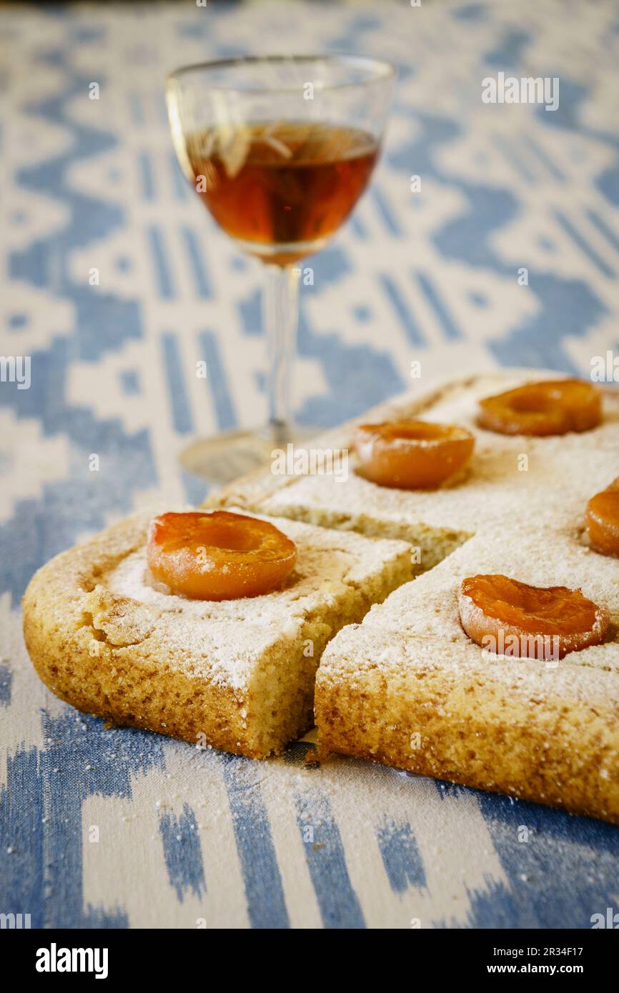 Coca de albaricoques,llucmajor, Mallorca,Isole Balneari,Spagna. Foto Stock