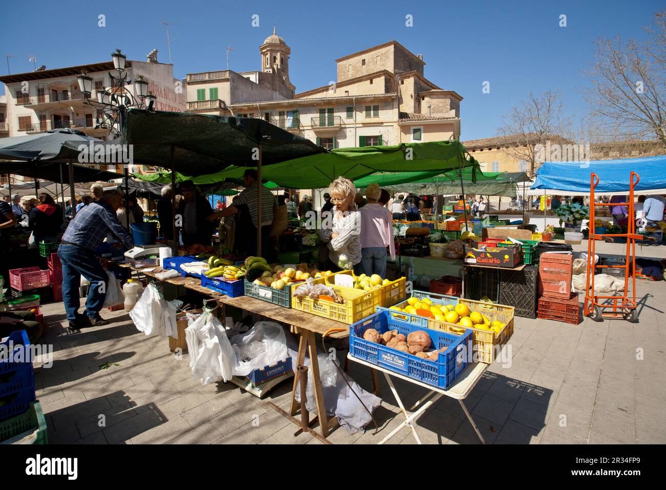 Mercado semanal aire libre. llucmajor.Mallorca.Isole Balneari. Spagna. Foto Stock