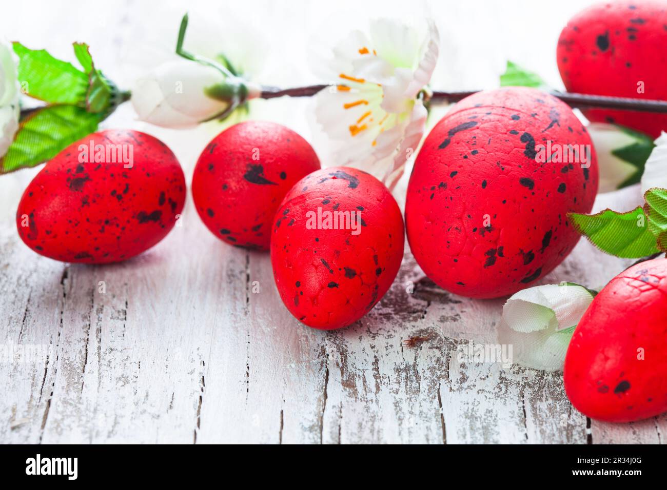 Uova rosse Foto Stock