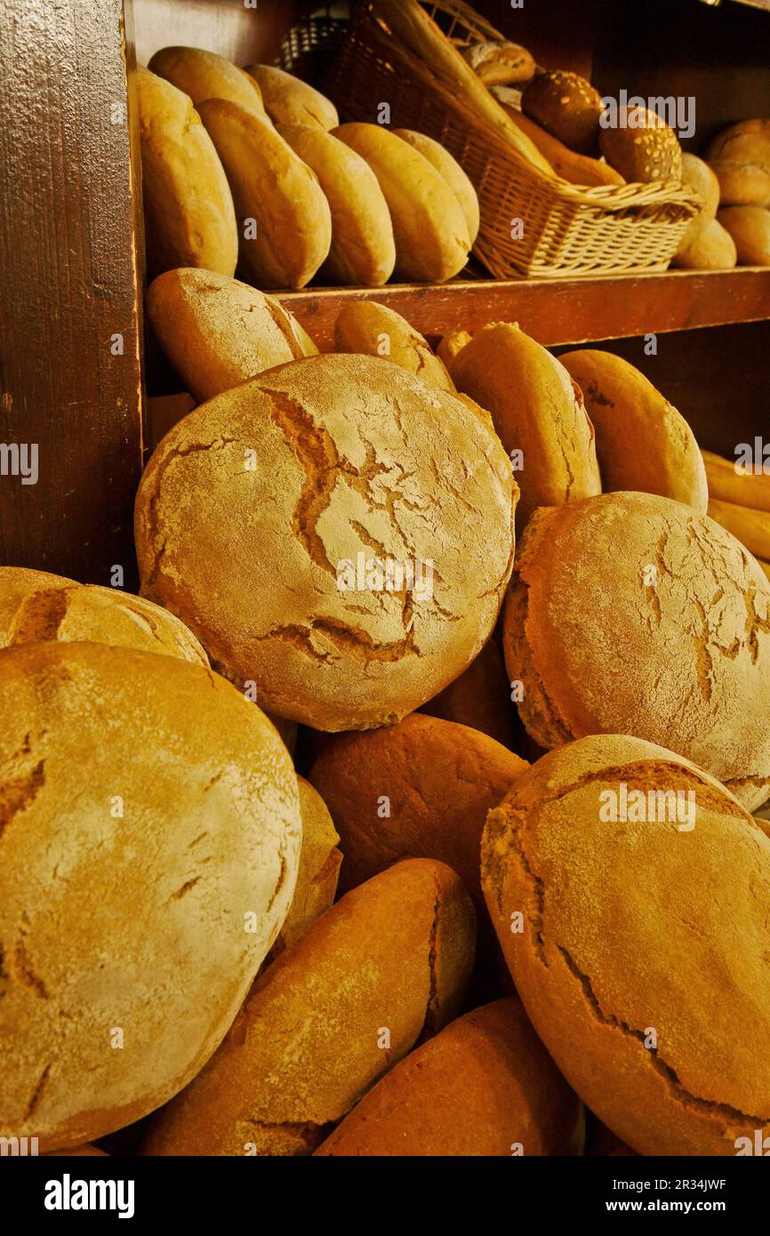 Pan,Forn de Can Pomar.Mallorca.Islas Baleares. España. Foto Stock