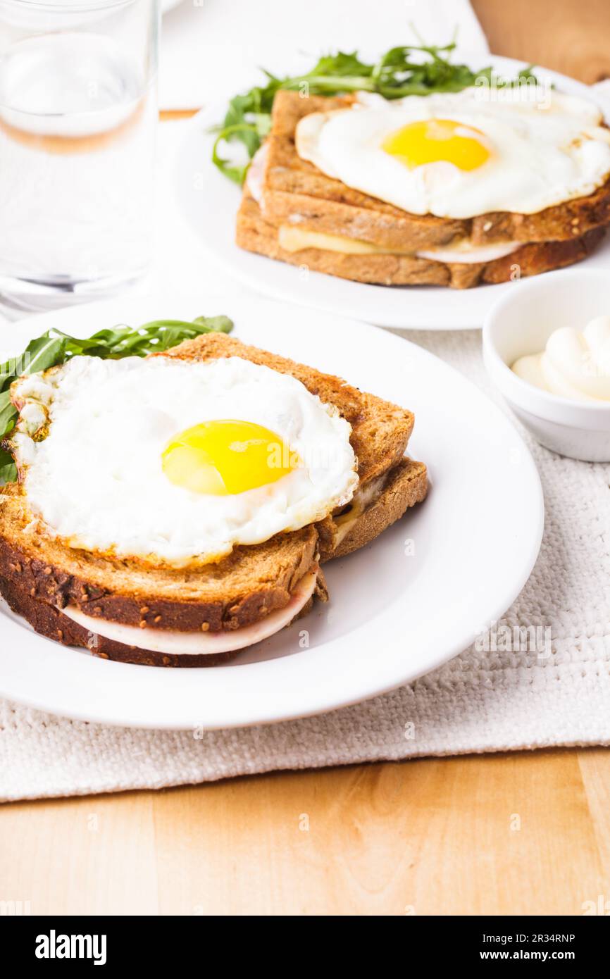 Croque Madame Foto Stock