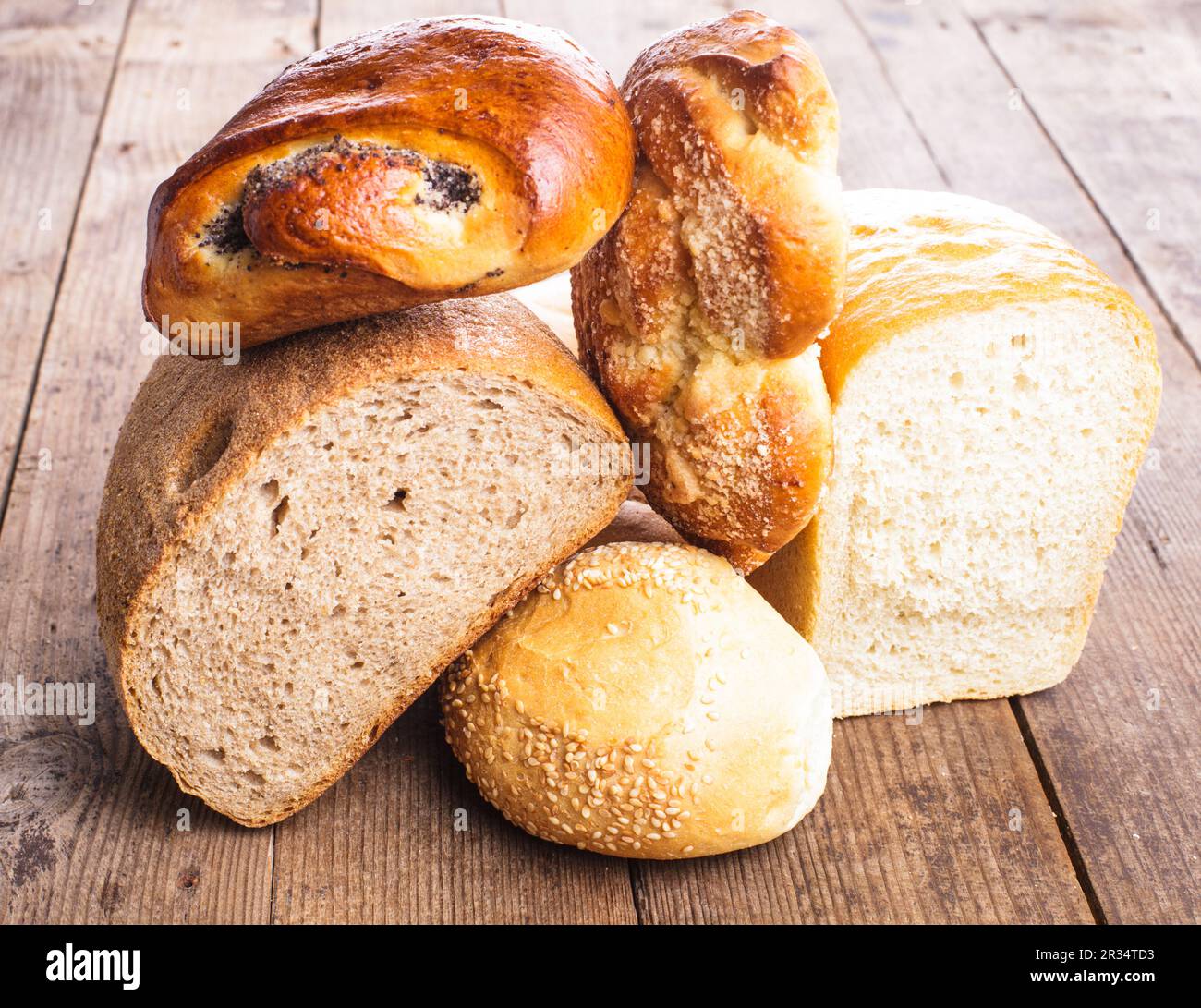 Tipi di pane Foto Stock