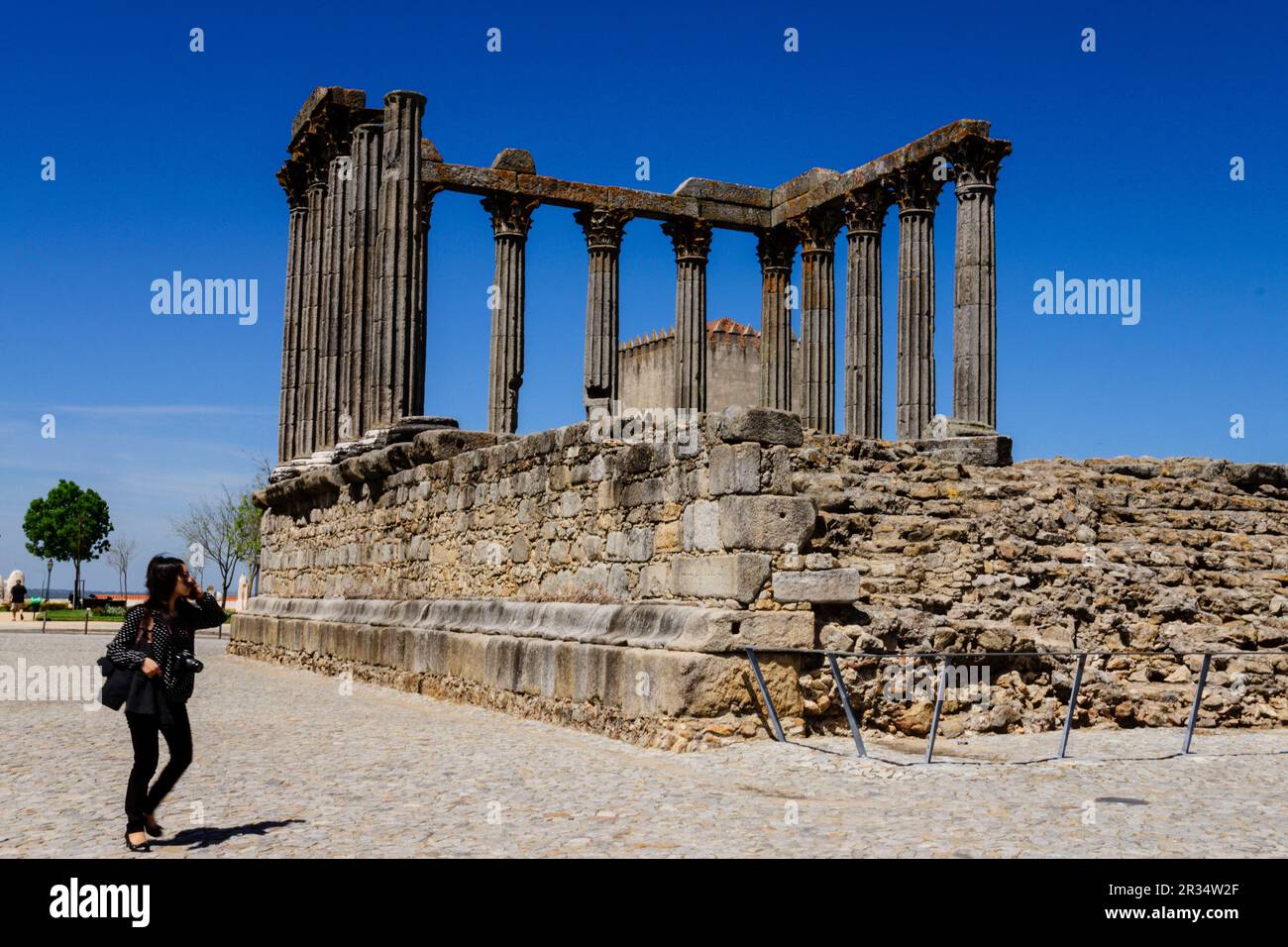 Templo de Diana, il Templo romano de Evora, ho un.C,patrimonio de la humanidad,,Evora Alentejo,Portogallo, Europa. Foto Stock