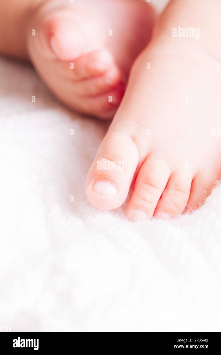 Baby close up piedi Foto Stock