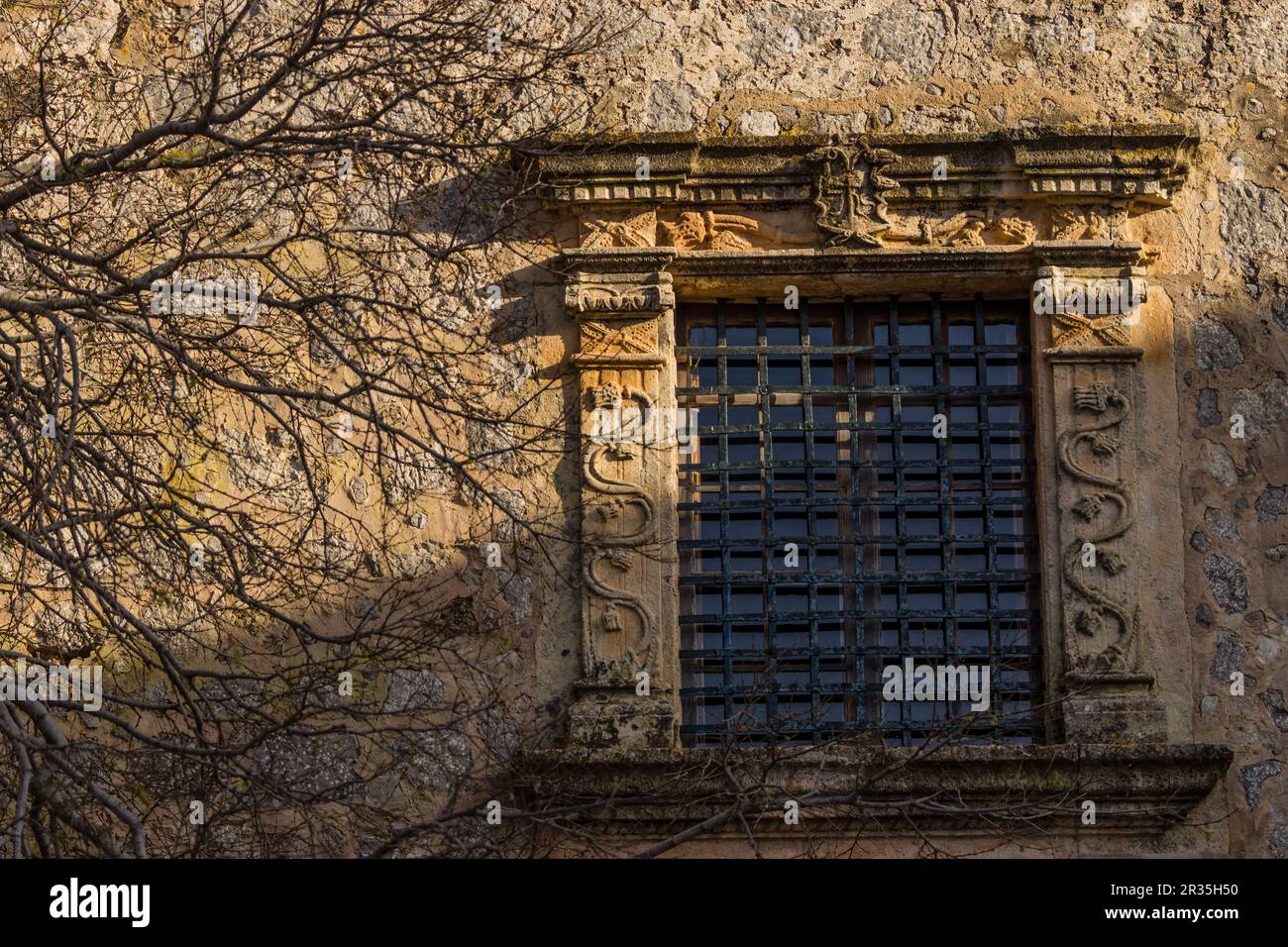 Torre cuadrada que data del siglo XVI, Museo Casa de Son Marroig , Valldemossa, Maiorca, isole Baleari, Spagna, Europa. Foto Stock