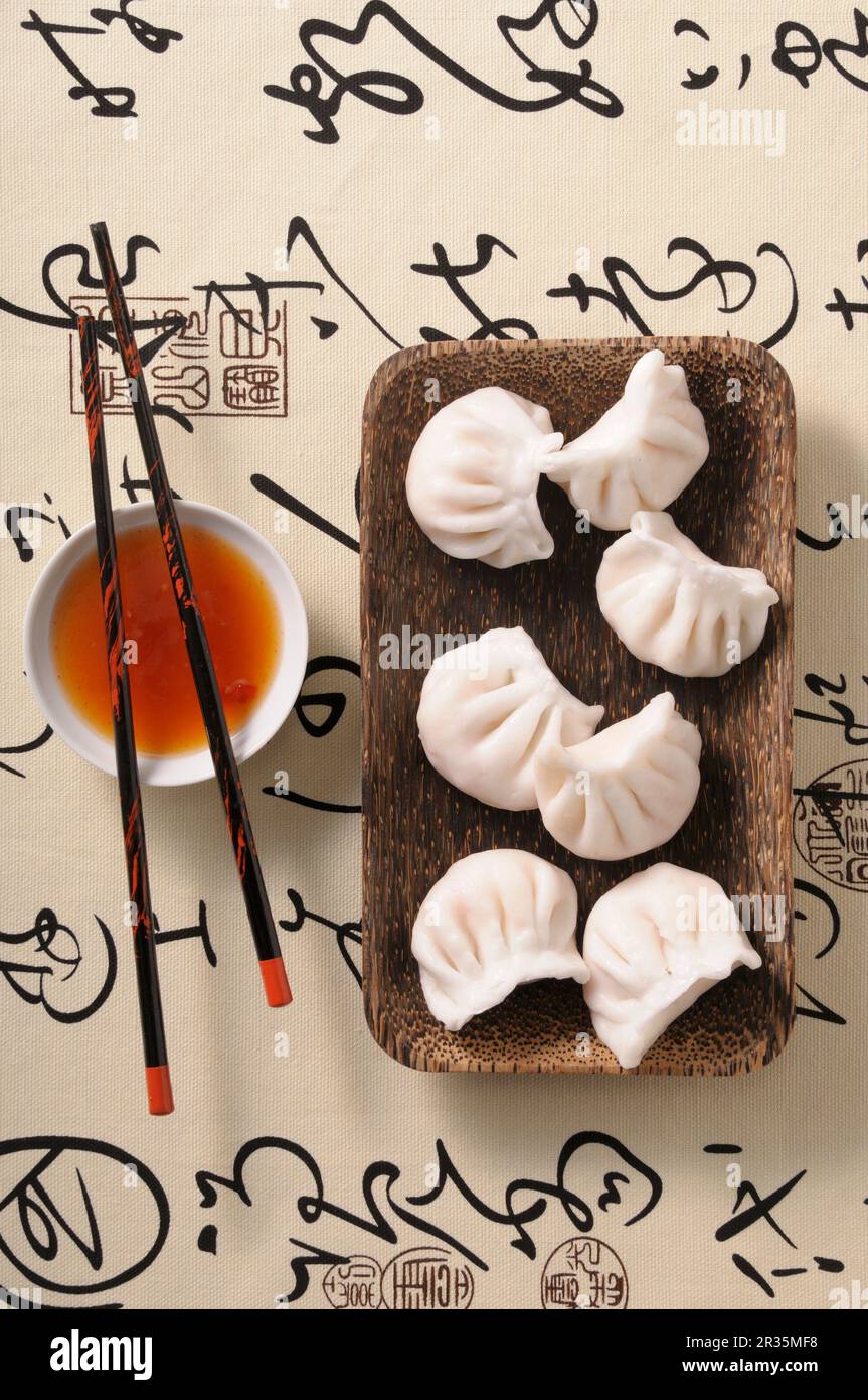 Paste ripiene e salsa al peperoncino (Asia) Foto Stock