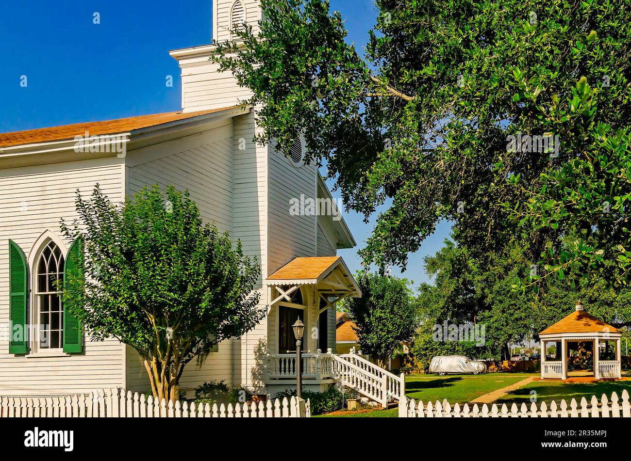 La chiesa presbiteriana di Handsboro è raffigurata il 13 maggio 2023 a Gulfport, Mississippi. La chiesa fu fondata nel 1877 dal Presbiterio di New Orleans. Foto Stock