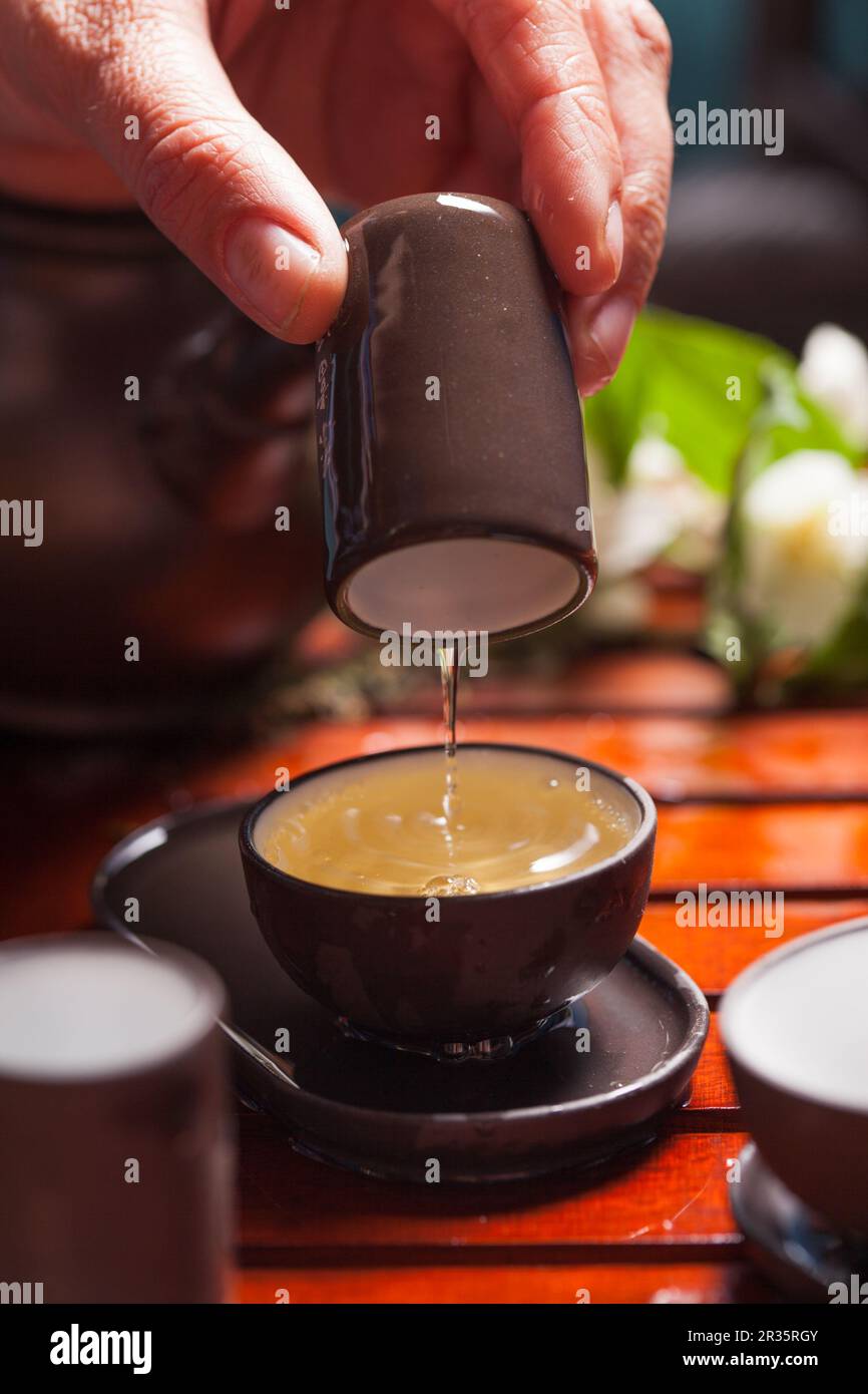 Cerimonia del tè cinese Foto Stock