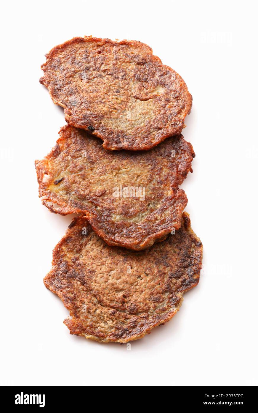 Tre torte di patate Foto Stock