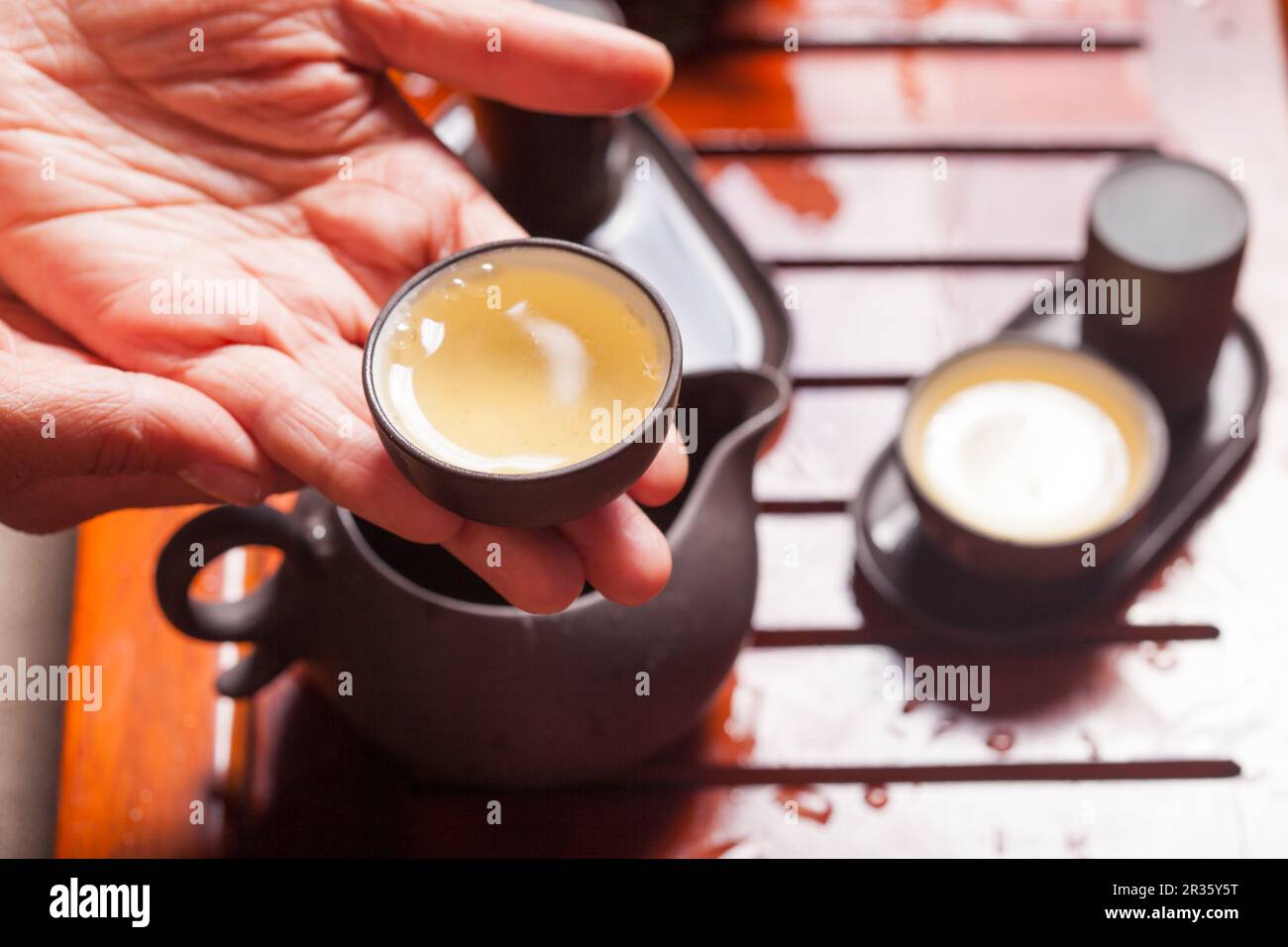 Cerimonia del tè cinese Foto Stock