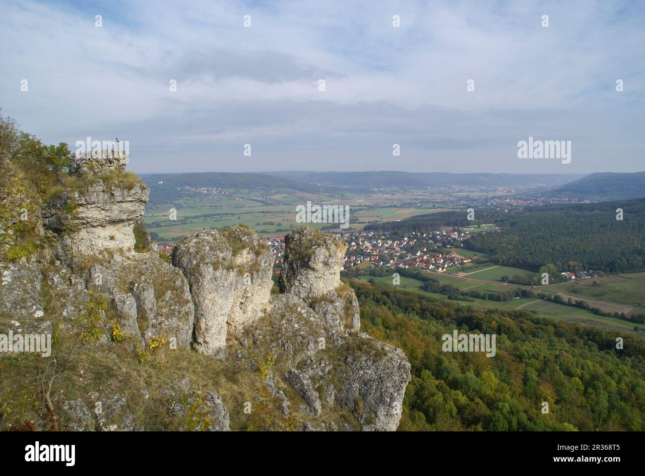 Il Walberla è un'attrezzatura di scarpata della svizzera frankese, in Germania, in baviera Foto Stock