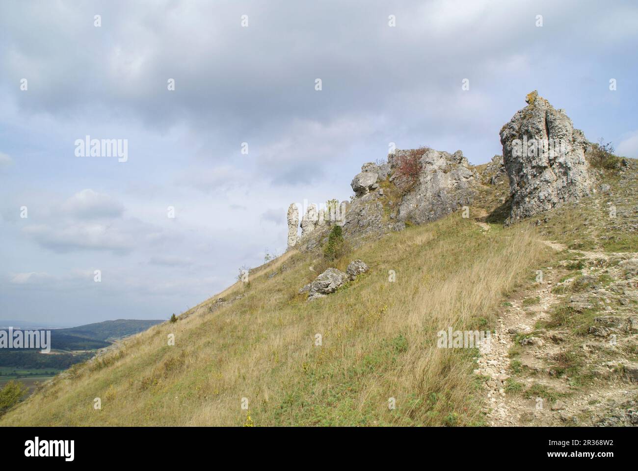 Il Walberla è un'attrezzatura di scarpata della svizzera frankese, in Germania, in baviera Foto Stock