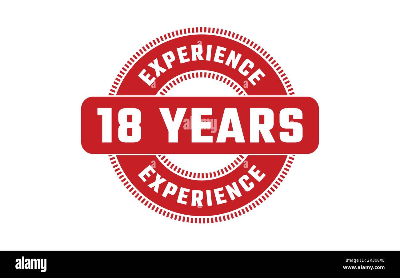 18 anni di esperienza Rubber Stamp Illustrazione Vettoriale