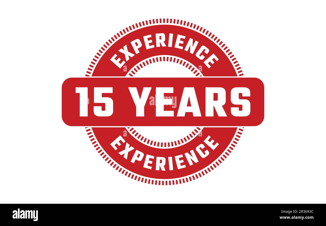 15 anni di esperienza Rubber Stamp Illustrazione Vettoriale