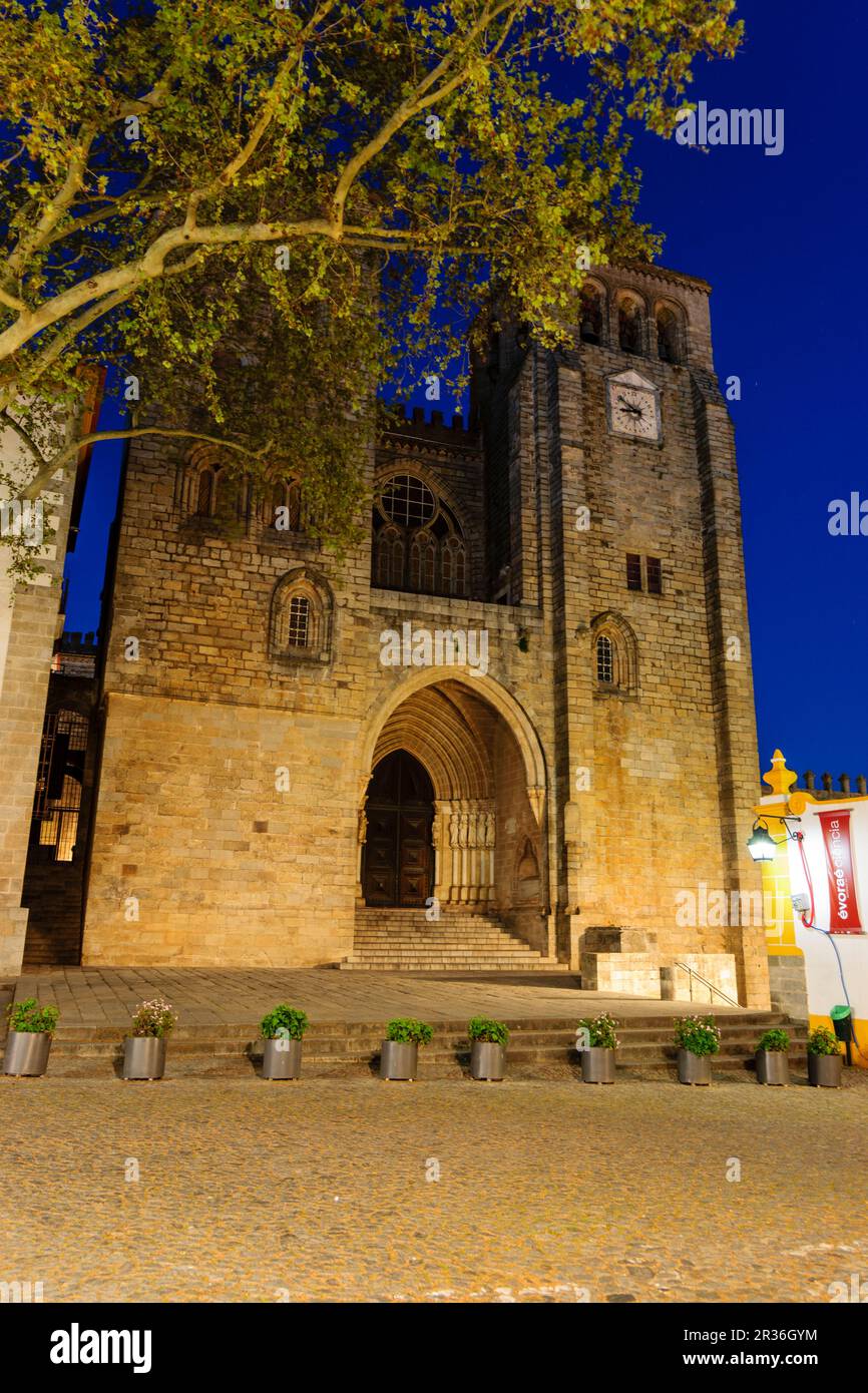 Catedral, -Basílica Sé Catedral de Nossa Senhora da Assunçao-,siglo XIII,,Evora Alentejo,Portogallo, Europa. Foto Stock