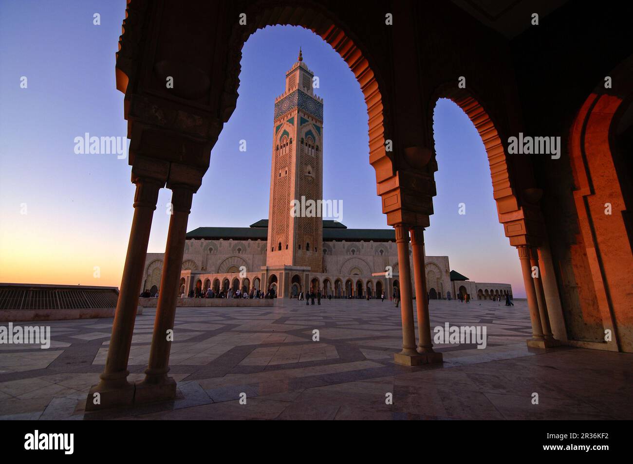 Moschea Hassan II Casablanca(Dar-el-Beïda). Marruecos. Maghreb. L'Africa. Foto Stock