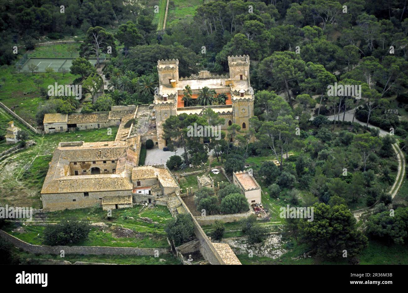 Castillo de Bendinat. Calvia.Comarca de Ponent.Mallorca. Baleares.España. Foto Stock