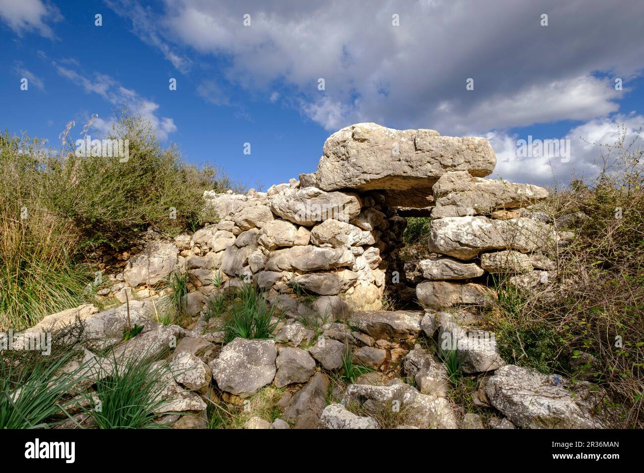 Talaiot, Son Ferrandell-Son Oleza, i milenio a C., Valldemossa, Mallorca, Isole Baleari, spagna. Foto Stock