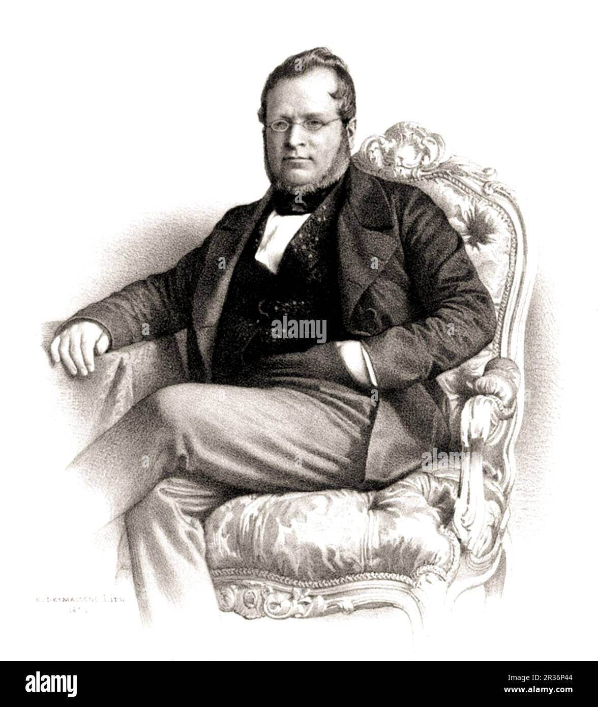 1856 , ITALIA : lo statista italiano CAMILLO BENSO Conte di CAVOUR ( 1810 - 1861 ). Ritratto di E. Desmaisons . - STORIA - FOTO STORICHE - POLITICO - POLITICA - POLITICO - POLITICO - politico - politica - MATISTA - Unità d' Italia - Risorgimento - politico - politico - politico - Guerra d' Indipendenza - foto storiche - foto storica - Conte - occhiali da vista - lente - barba - barba - ritratto - Ritratto - nobiltà italiana - nobiltà - nobili - nobile - cravatta - cravatta - cravatta --- Archivio GBB Foto Stock