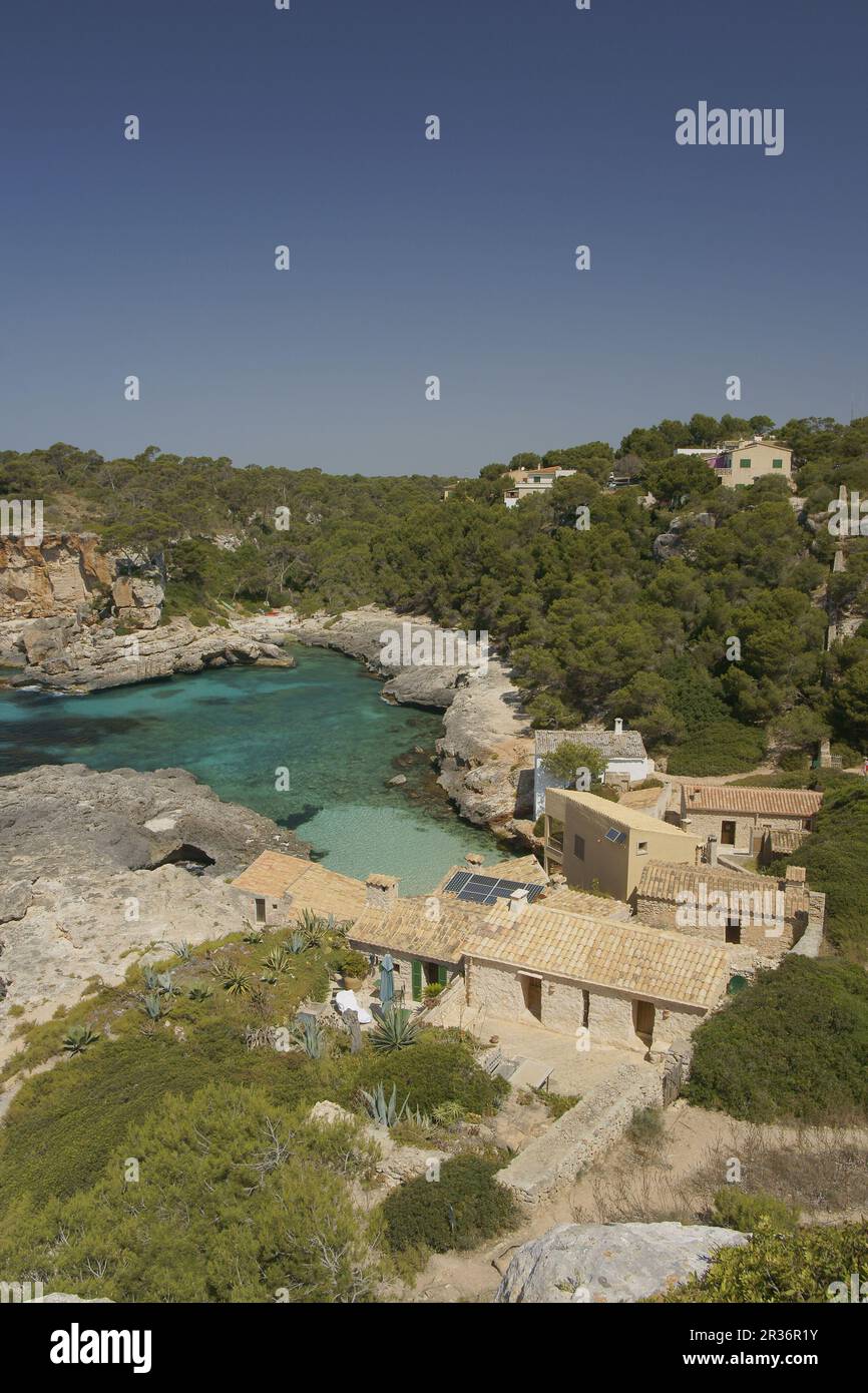 S'Almonia, cala. Santanyi. Migjorn.Mallorca.Baleares.España. Foto Stock