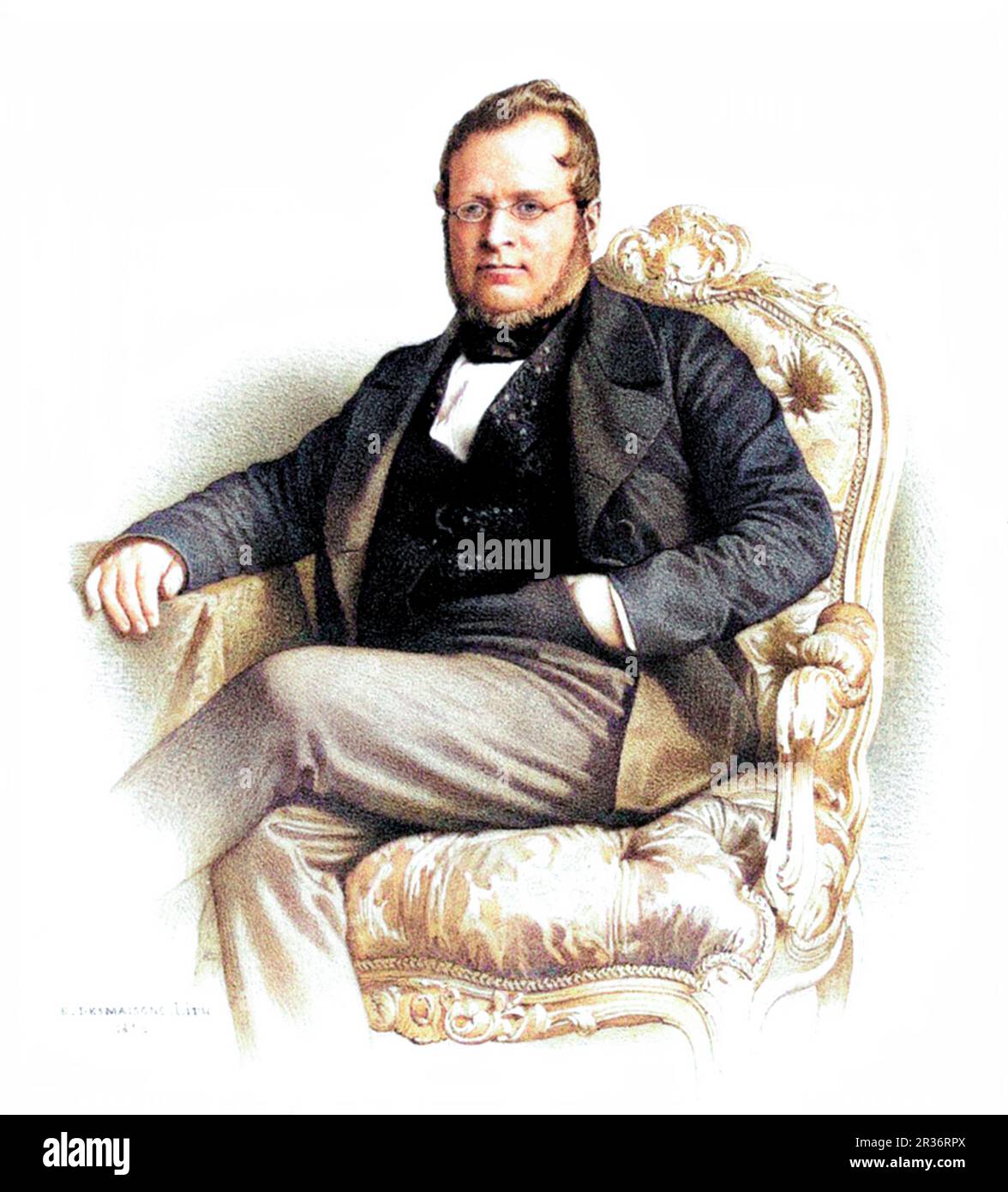 1856 , ITALIA : lo statista italiano CAMILLO BENSO Conte di CAVOUR ( 1810 - 1861 ). Ritratto di E. Desmaisons . DIGITALMENTE COLORATO .- STORIA - FOTO STORICHE - POLITICO - POLITICA - POLITICO - POLITICO - politica - politica - politica - statista - Unità d' Italia - Risorgimento - politico - politico - Guerra Guerra d' indipendenza - foto storiche - foto storica - conte - occhiali da vista - lente - barba - barba - Ritratto - ritrato - nobiltà italiana - nobiltà - nobili - nobile - cravatta - cravatta --- Archivio GBB Foto Stock