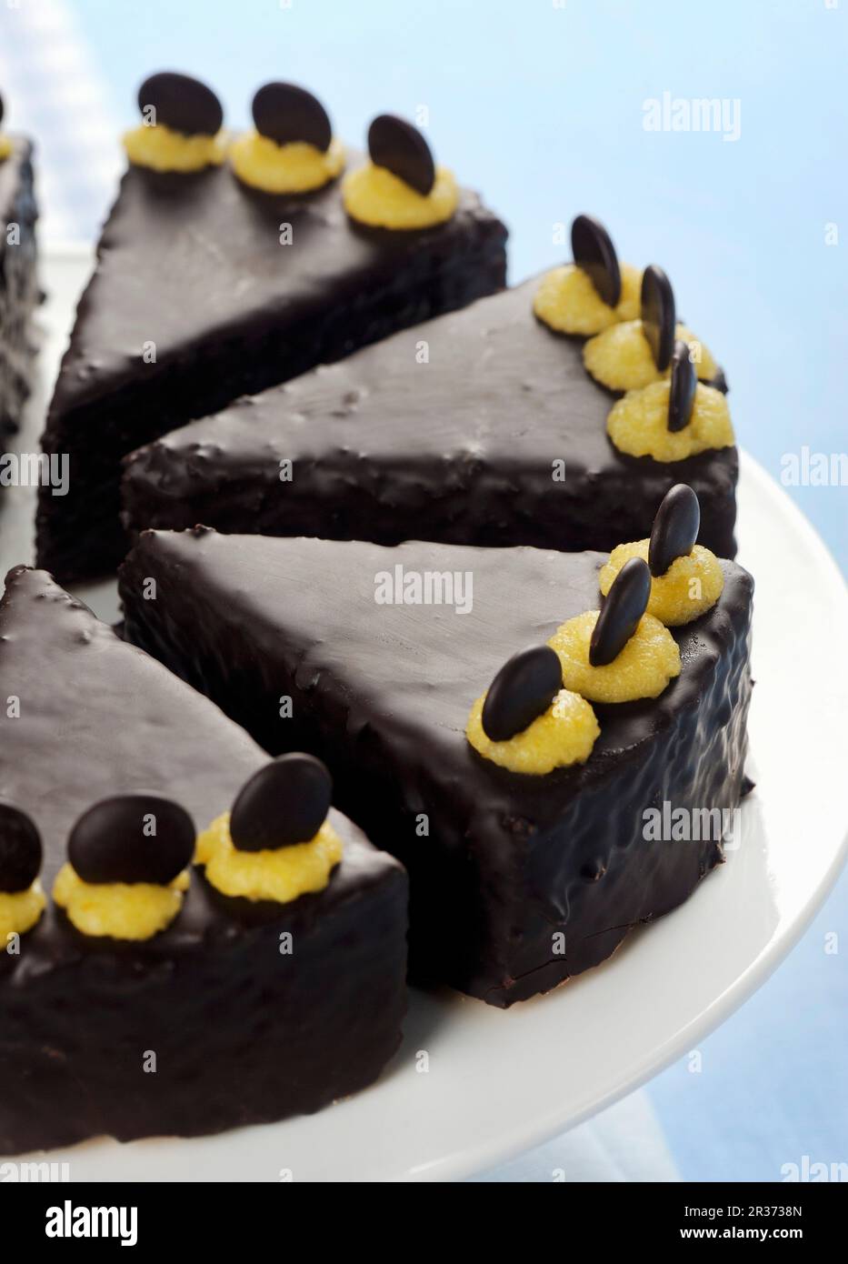 Torta di semolino con una glassa di cioccolato Foto Stock