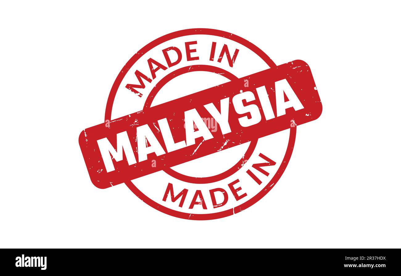 Prodotto in Malesia timbro di gomma Illustrazione Vettoriale
