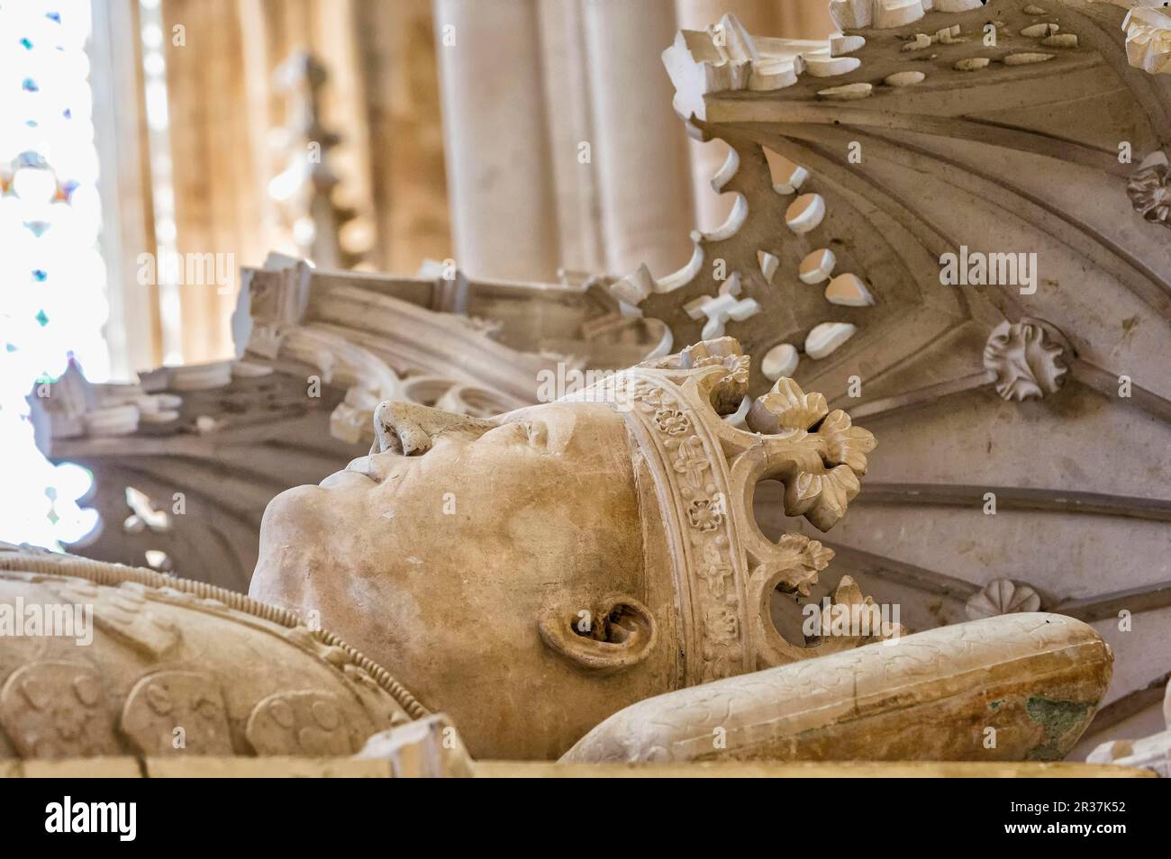 Monastero Domenicano di Santa Maria de Vitoria, Cappella del Fondatore, Tumb di Re Joao i, Batalha, Provincia di Estremadura e Ribatejo, Portogallo, UNESCO Foto Stock