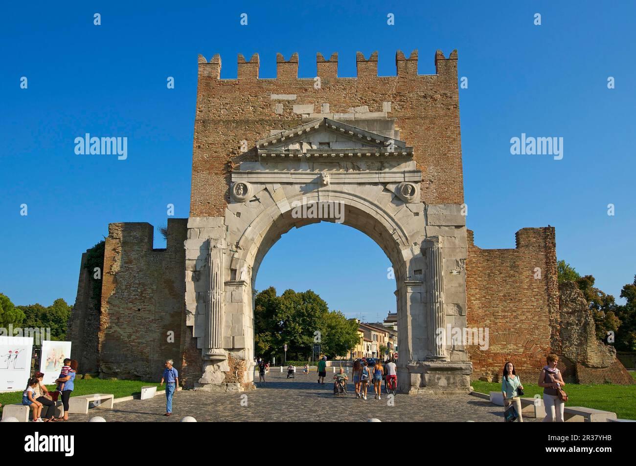 Arco di Augusto, Rimini, Mare Adriatico, Emilia Romagna, Italia Foto Stock