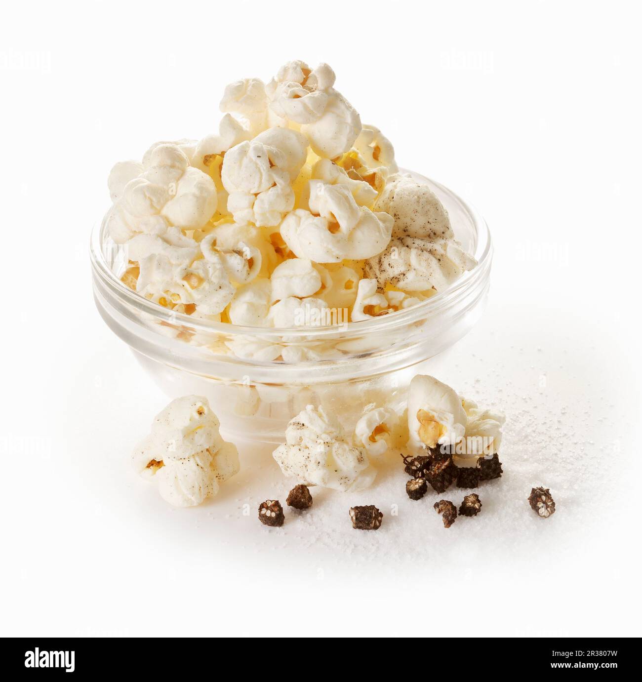 Popcorn con pepe lungo e sale Foto Stock
