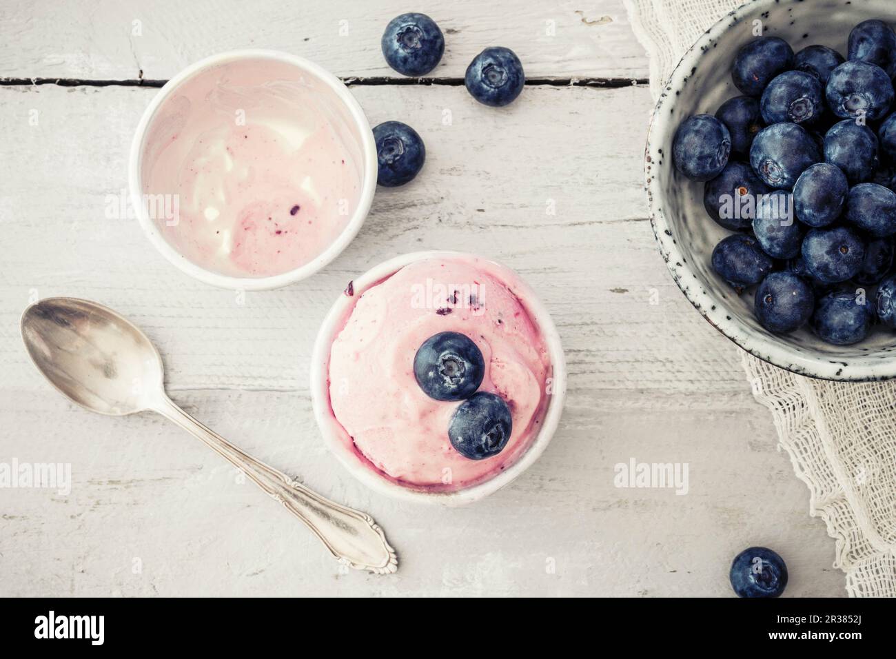 Yogurt gelato al mirtillo Foto Stock