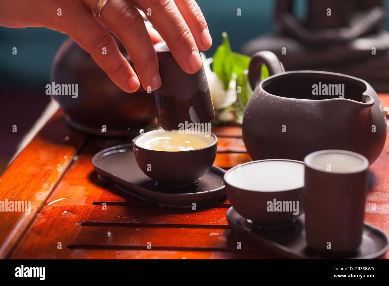 Cerimonia del tè cinese Foto Stock