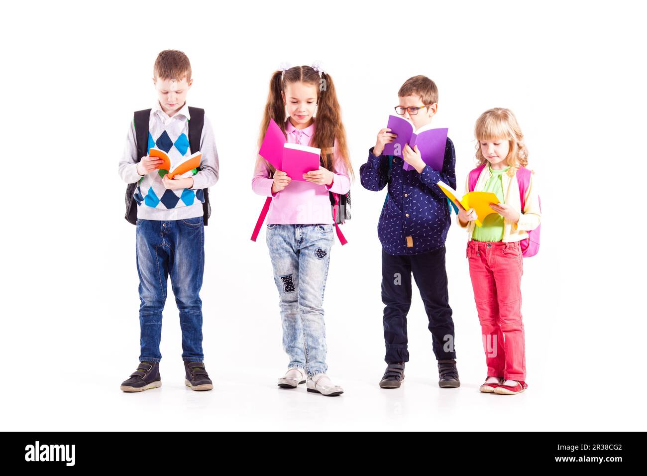 Gli studenti sono pronti per la scuola Foto Stock