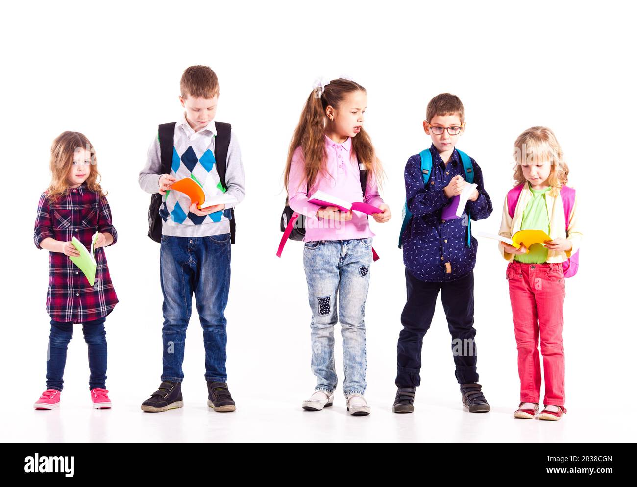 Gli studenti sono pronti per la scuola Foto Stock