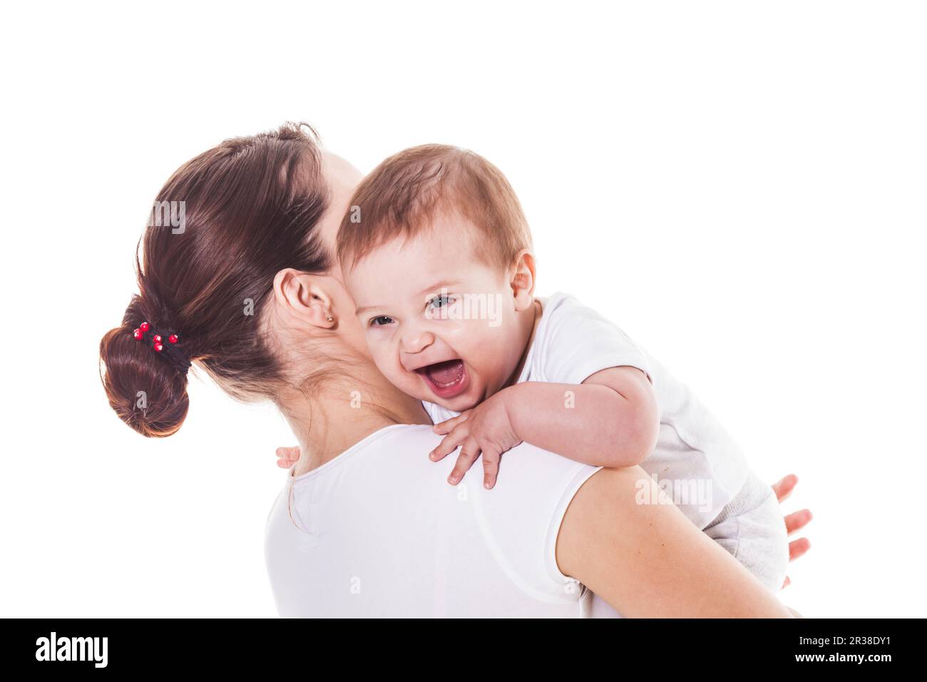 La madre e il bambino ridere Foto Stock