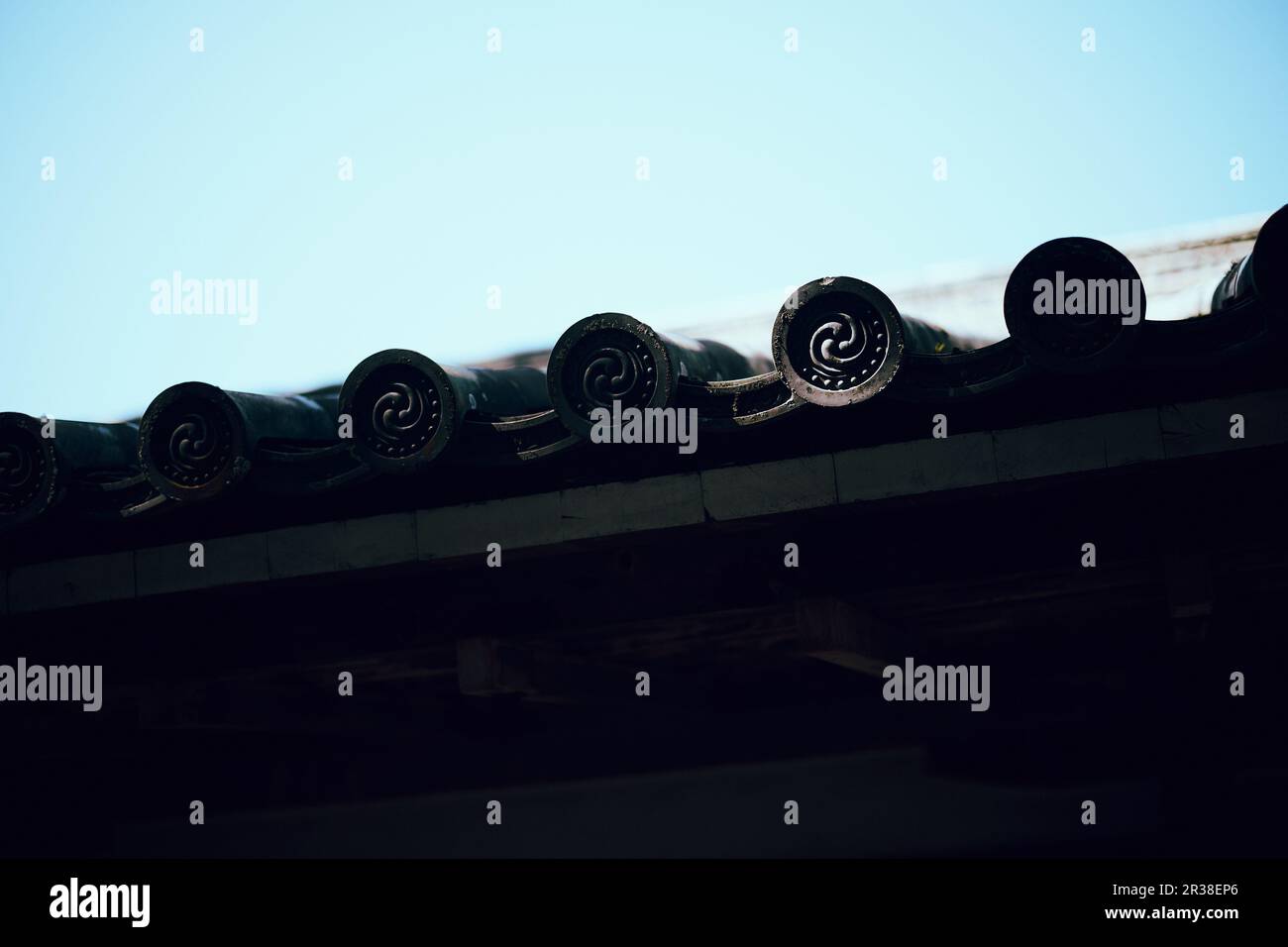 Argilla Tile Roofing Foto Stock